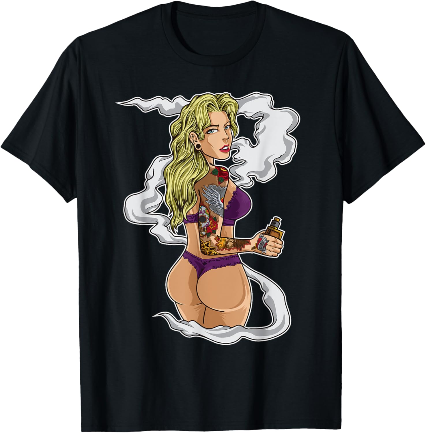 Tattooed Vaping Girl Graphic T - Vape Band Silicone ulasan dan harga