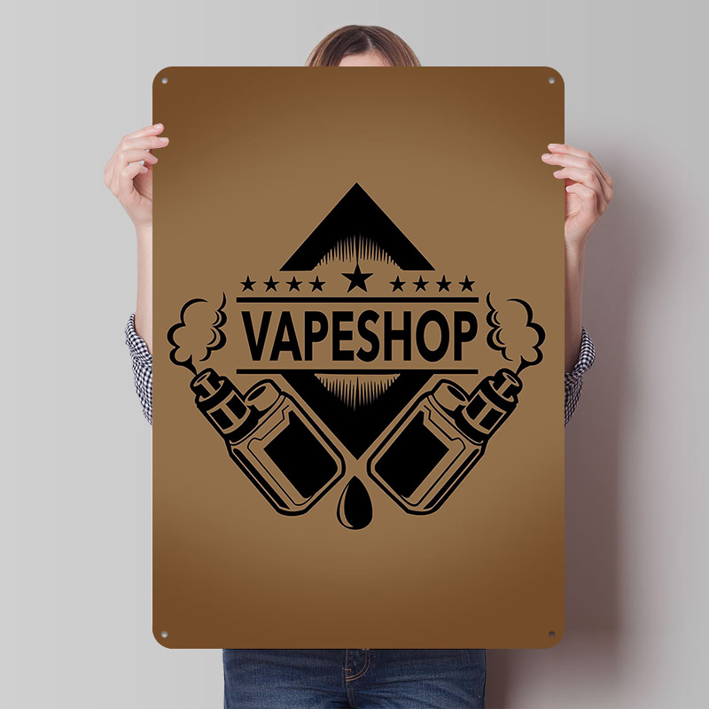 Vape Shop Logo Tinplate Poster - Vaping Shop ulasan dan harga
