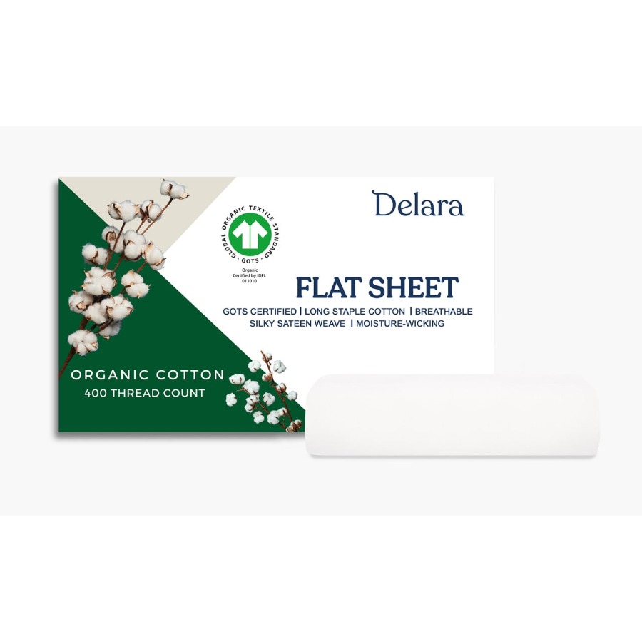 Cotton Wick Organic - 100% Organic Cotton Twin Flat Sheet