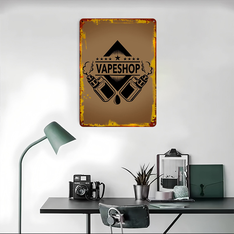 Vape Shop Logo Tinplate Poster - Vaping Shop ulasan dan harga